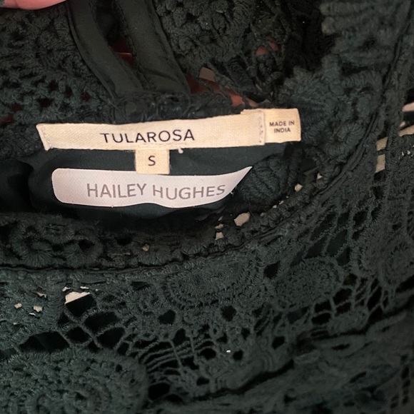 TULAROSA X Revolve Clayton Crochet Lace Dress Hunter Green size Small - Picture 5 of 7